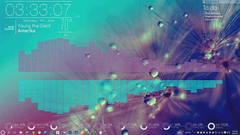Desktop with Audio Visualizer